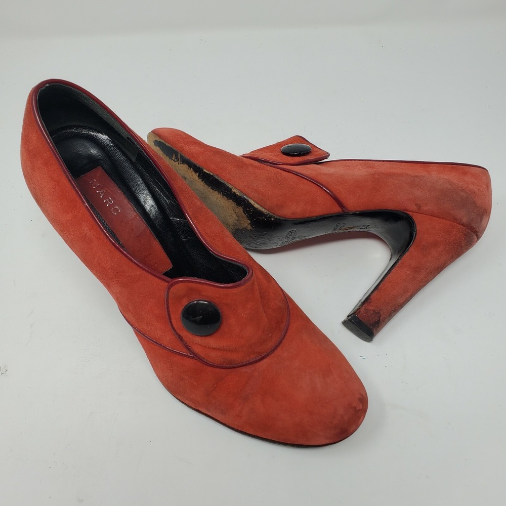 Marc Jacobs Womens 6.5 Red Pumps Suede Leather
